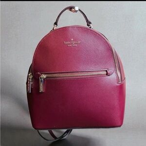 Kate Spade New York Perry Small Backpack Deep Berry Saffiano Leather